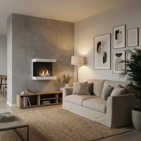 Dakota - Drie-zijdige biohaard in wit voor aan de muur