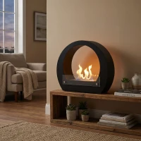 Biohaard met boog. Brander 1,5L. Brandtijd 6 uur. Maat H: 52 x B: 64 x D: 23 cm