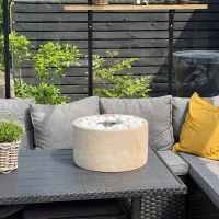 Ronde brander met 0,9 liter capaciteit in roestvrij staal. Perfect voor doe-het-zelf biohaarden. Maat &Oslash;: 12,5 x H: 9 cm