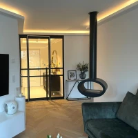 Toronto Zwart - 2-zijdige Plafond-hangende bio-ethanol haard 