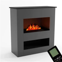 Brecht Grijs - OMC 600 Elektrische Waterdamphaard &ndash; Realistische Vlam, Milieuvriendelijk Ontwerp, Vrijstaand