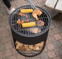 Verplaatsbare vuurton met grill