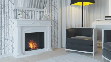 Cannock vrijstaande bio-ethanol haard in wit