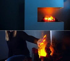 Glow Fire Schiller Wit - OMC 600 | Vrijstaande Waterdamphaard, 120 cm x 120 cm x 38 cm