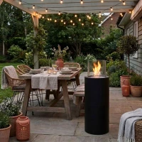 ScandiFlames Dualis bio-ethanol haard in het zwart met een cilindervormig veiligheidsglas