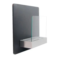 Kleine en elegante zwarte biohaard met een glazen voorplaat. Brandtijd 6 uur. Maat: 60 x 60 x 20 cm.