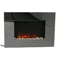Elektrische haard voor de muur met spiegel frame