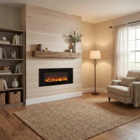 Azurite 127 cm - elektrische haard voor aan de muur