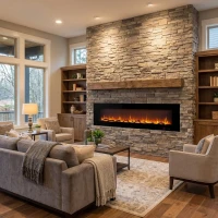 Azurite 213 cm - elektrische haard voor de muur