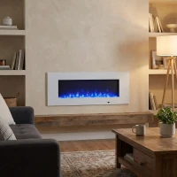 Azurite 127 cm - Witte elektrische haard wandhaard