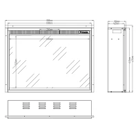 LED klassieke inbouw haard - 89 cm