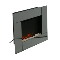 Elektrische haard voor de muur met spiegel frame