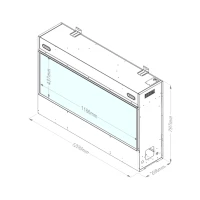 Faber e-SliM Linear 1200-450 I eenzijdige ingebouwde waterdamp haard