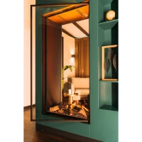 Faber e-Matrix Vertical 800-1600 ST Extra hoge doorkijk haard waterdamp inzetstuk