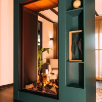 Faber e-Matrix Vertical 800-1600 ST Extra hoge doorkijk haard waterdamp inzetstuk