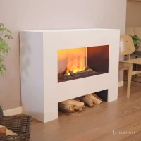 Glow Fire Fallada Wit - OMC 600 | Vrijstaande Waterdamphaard, Wit, 120 cm x 90 cm x 40 cm