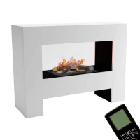 Glow Fire Fallada Wit - OMC 600 | Vrijstaande Waterdamphaard, Wit, 120 cm x 90 cm x 40 cm