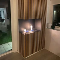 Foco Corner 800 Left  - Linksgerichte bio-ethanol haard voor de hoek