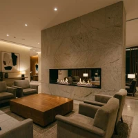 Foco Two 1800 - 180 cm brede doorkijk ingebouwde bio-ethanol haard