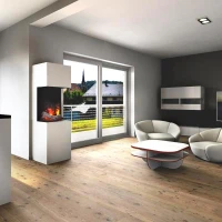 Glow Fire Beethoven Wit - OMC 600 | Vrijstaande Waterdamphaard, 170 cm x 60 cm x 50 cm