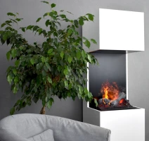 Glow Fire Beethoven Wit - OMC 600 | Vrijstaande Waterdamphaard, 170 cm x 60 cm x 50 cm