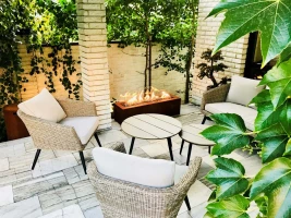 Planika Galio buiten gashaard van corten staal met automatische bediening