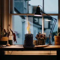 Vornado bio-ethanolhaard &ndash; stijlvol model met een decoratieve geperforeerde basis en hoge vlam