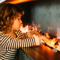 Inbouwmodule Cassette 500 waterdamphaard met sierhout om in te bouwen