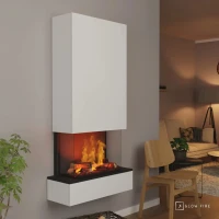 Glow Fire H&ouml;lderlin Hoge Witte OMC 600 Waterdamp-wandhaard &ndash; Realistisch Vlam Effect