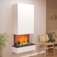 Glow Fire H&ouml;lderlin Hoge Witte OMC 600 Waterdamp-wandhaard &ndash; Realistisch Vlam Effect