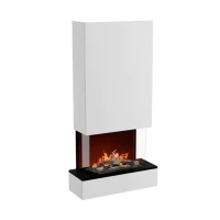 Glow Fire H&ouml;lderlin Hoge Witte OMC 600 Waterdamp-wandhaard &ndash; Realistisch Vlam Effect