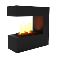 Glow Fire Schiller Wand Zwart OMC 400 Wandgemonteerde Waterdamp Open Haard &ndash; Realistisch Vlam Effect