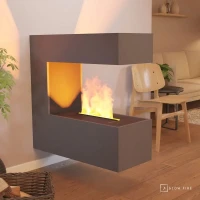 Glow Fire Schiller Wall Grijs Wandgemonteerde Waterdamp Haard &ndash; Realistisch Vlameffect