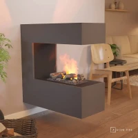 Glow Fire Schiller Wall Grijs Wandgemonteerde Waterdamp Haard &ndash; Realistisch Vlameffect