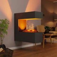 Glow Fire Schiller Wall Grijs Wandgemonteerde Waterdamp Haard &ndash; Realistisch Vlameffect