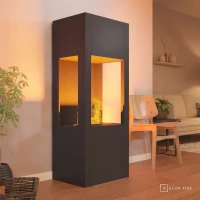 Glow Fire B&ouml;ll Zwart - OMC 400 | Vrijstaande Waterdamphaard, Zwart, 54 cm x 145 cm x 44 cm