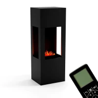 Glow Fire B&ouml;ll Zwart - OMC 400 | Vrijstaande Waterdamphaard, Zwart, 54 cm x 145 cm x 44 cm