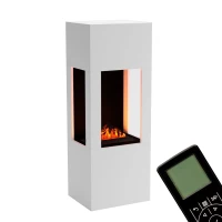 Glow Fire B&ouml;ll Wit - OMC 400 | Vrijstaande Waterdamphaard, Wit, 54 cm x 145 cm x 44 cm
