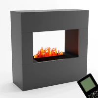 Goethe Grijs OMC 600 &ndash; Realistische Vlam, Milieuvriendelijk Ontwerp, Vrijstaand (Grijs)