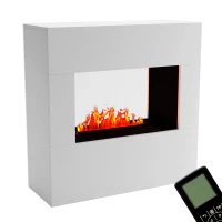 Glow Fire Goethe Elektrische Waterdamphaard OMC 600 &ndash; Realistische Vlam, Milieuvriendelijk Ontwerp, Vrijstaand (Wit)