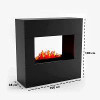 Goethe Zwart OMC 600 &ndash; Realistische Vlam, Milieuvriendelijk Ontwerp, Vrijstaand (Zwart)