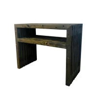 BBQ tafel - zwarte latten - 100cm met bovenplaat