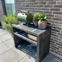 BBQ tafel - zwarte latten - 100cm met bovenplaat