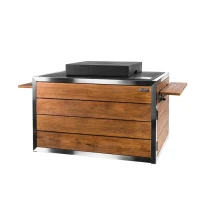 Zwarte deksel voor een gashaard