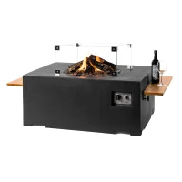 Rechthoekige zwarte haard tafel