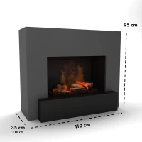 Glow Fire Hauptmann Grijs - OMC 600 | Vrijstaande Waterdamphaard, 90 cm x 110 cm x 45 cm