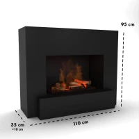 Glow Fire Hauptmann Zwart - OMC 600 | Vrijstaande Waterdamphaard, 90 cm x 110 cm x 45 cm