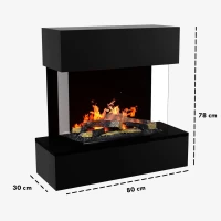 H&ouml;lderlin waterdamphaard in zwart, met realistische waterdampvlammen