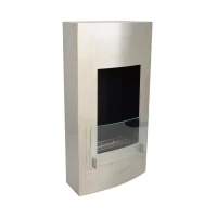 Hoge biohaard in roestvrij staal. Brandtijd 5 uur. Maat: 80 x 48 x 20 cm.