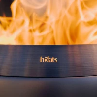 H&ouml;fats MOON 45 geheel zwarte vuurschaal met hoog roestvrijstalen onderstel